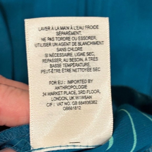 Anthropologie Elevenses Turquoise Wide Leg Pinstripe Pants, Sz 8 - Picture 6 of 10